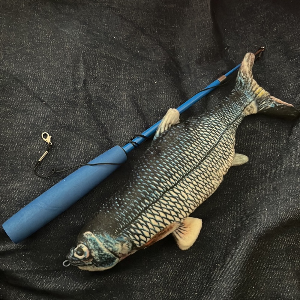 Flopping Fish Toy with Fishing Rod
